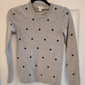 Jcrew size extra small gray polka dot sweater